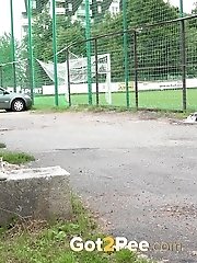 15 pictures - Gorgeous blonde babe pissing in public