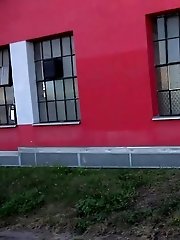 15 pictures - Gorgeous dark haired babe pisses near busy road