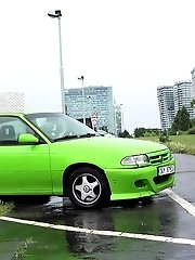 15 pictures - Public pissing for dark haired babe in denims