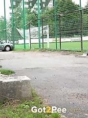 15 pictures - Gorgeous blonde babe pissing in public