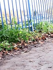 15 pictures - Sexy European makes a wet piss puddle outside