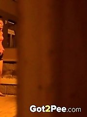15 pictures - Compilation of girls pissing at night in the city