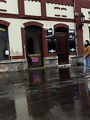 15 pictures - Gorgeous dark haired girl pees in public