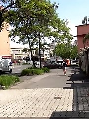 15 pictures - Pretty teen pees in public on busy road
