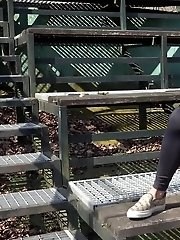 15 pictures - Cute dark haired girl pees in public