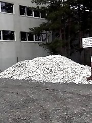 15 pictures - Cute girl pisses onto a pile of rubble