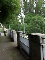 15 pictures - Girlfriends piss at the same time while outside