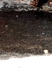 15 pictures - Cute redhead makes a pissy mess ouside