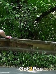 15 pictures - Public pissing for gorgeous blonde in a dress