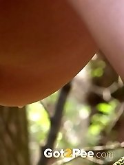 15 pictures - Gorgeous blonde pulls down her panties to pee