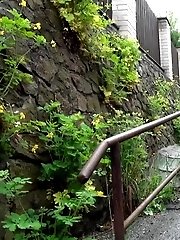 15 pictures - Blonde babe pees on the bottom of some steps