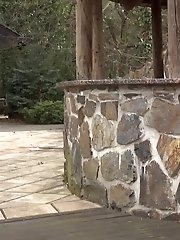 15 pictures - Blonde in sweatsuit squats to piss outside