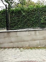 15 pictures - Gorgeous babe in hotpants pisses outside