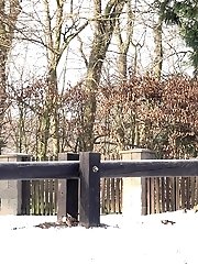 15 pictures - Cute blonde pisses in the snow outside