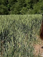 15 pictures - Brunette babe is desperate to pee while outside