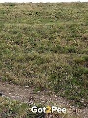 15 pictures - Dark haired babe pisses in the countryside