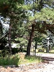 15 pictures - Redhead gets her dress soaked in piss outside