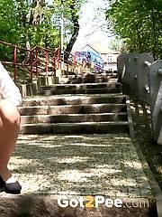 15 pictures - Outdoor pissing for stunning European