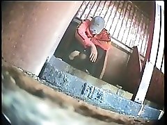 6 movies - Women filmed urinating vividly in a restroom with a discreet camera Part 1