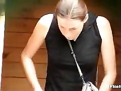 9 movies - Gorgeous gal recorded peeing in a shared bathroom with an intrigued spectator Part 3