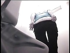 6 movies - Curious observer films women in a warehouse’s women’s restroom Part 1