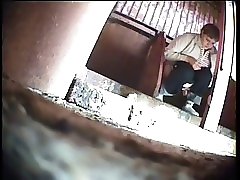 6 movies - Curvaceous women filmed urinating in a public restroom Part 1
