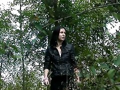 4 movies - Pissing chick got her pussy barely hidden by grass