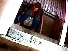 3 movies - Babes peeing in open cubicles in a public toilet