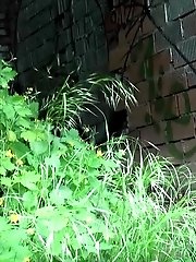 15 pictures - Beautiful dark haired teen pees on the soil