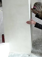 15 pictures - Gorgeous blonde in heels pisses inside