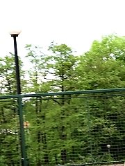 15 pictures - Gorgeous blonde pisses on decking outside