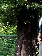 15 pictures - Gorgeous blonde sprays her pee over the ground