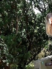 15 pictures - Cute blonde pisses on the floor outside