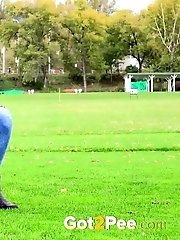 15 pictures - Sexy European peeing in public outside