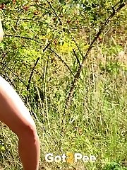 15 pictures - Gorgeous European enjoys pissing while standing