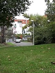 15 pictures - Tattooed covered babe pisses outside on grass