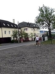 15 pictures - Cute girl pisses onto a pile of rubble