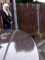 15 pictures - Blonde babe pisses onto concrete like a sprinkler