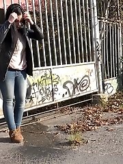 15 pictures - Closeup pissing for bursting raven haired babe