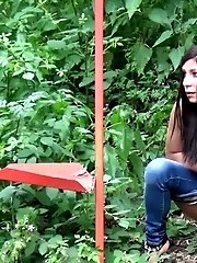 15 pictures - Hot black haired girl pisses and smokes