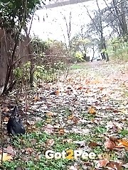 15 pictures - A shy brunette takes a few attempts to pee