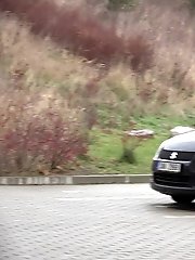 15 pictures - Eveline Neill squats to piss in a car park