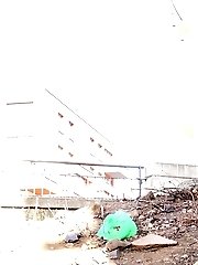 15 pictures - Cute blonde in glasses pisses over the ground