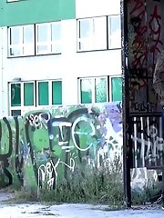 15 pictures - Blonde has fun as she pees while standing