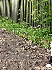 15 pictures - Gorgeous brunette leaves a wet patch of pee