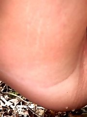 15 pictures - Gorgeous brunette leaves a wet patch of pee