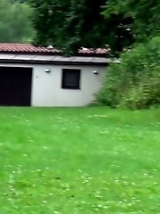 15 pictures - Redhead pisses onto the concrete below