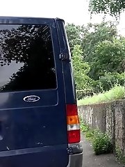 15 pictures - Cute blonde squatting to pee outside in public