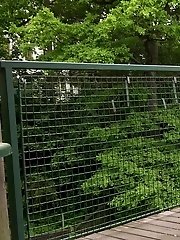 15 pictures - Blonde babe sprays her warm piss over decking