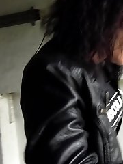 15 pictures - Dark haired girl pisses in an abandoned building